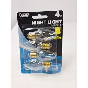 Feit Electric 4W Night Light Bulbs C7 Clear Candelabra Base 120V 4 Pack BP4C7/4